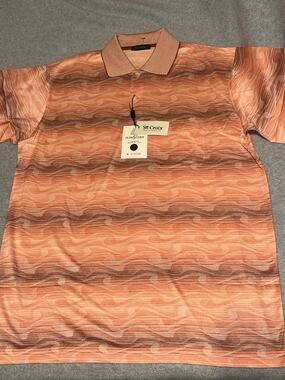 St. Croix Polo Shirt Mens Medium Terra Cotta Short Sleeve Pullover With Tags